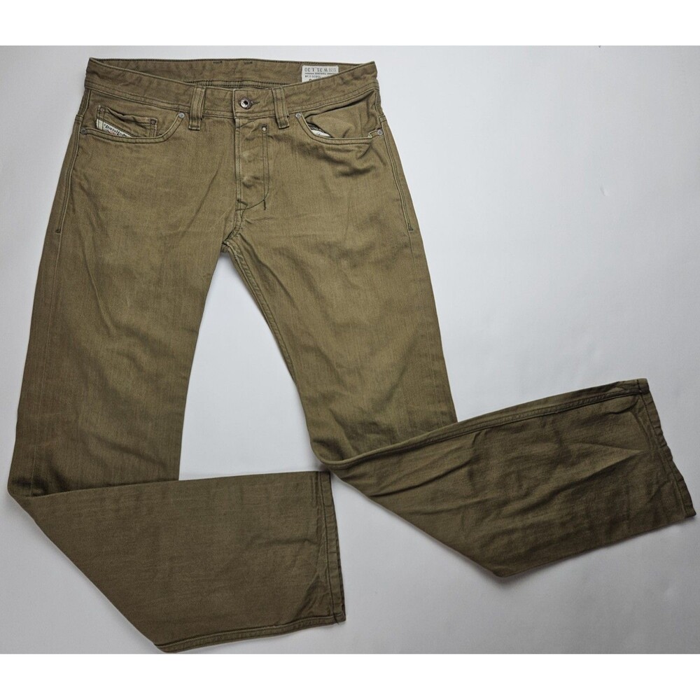 Diesel Safado Jeans Mens Brown Cotton Denim Straight Leg Slim Button Fly 31x32